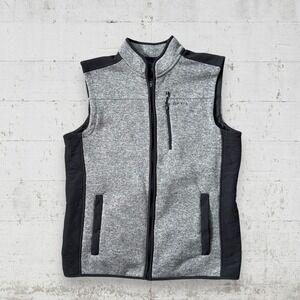 Orvis Vest Mens Size L Gray Sweater‎ Fleece Full Zip Outdoor Pockets